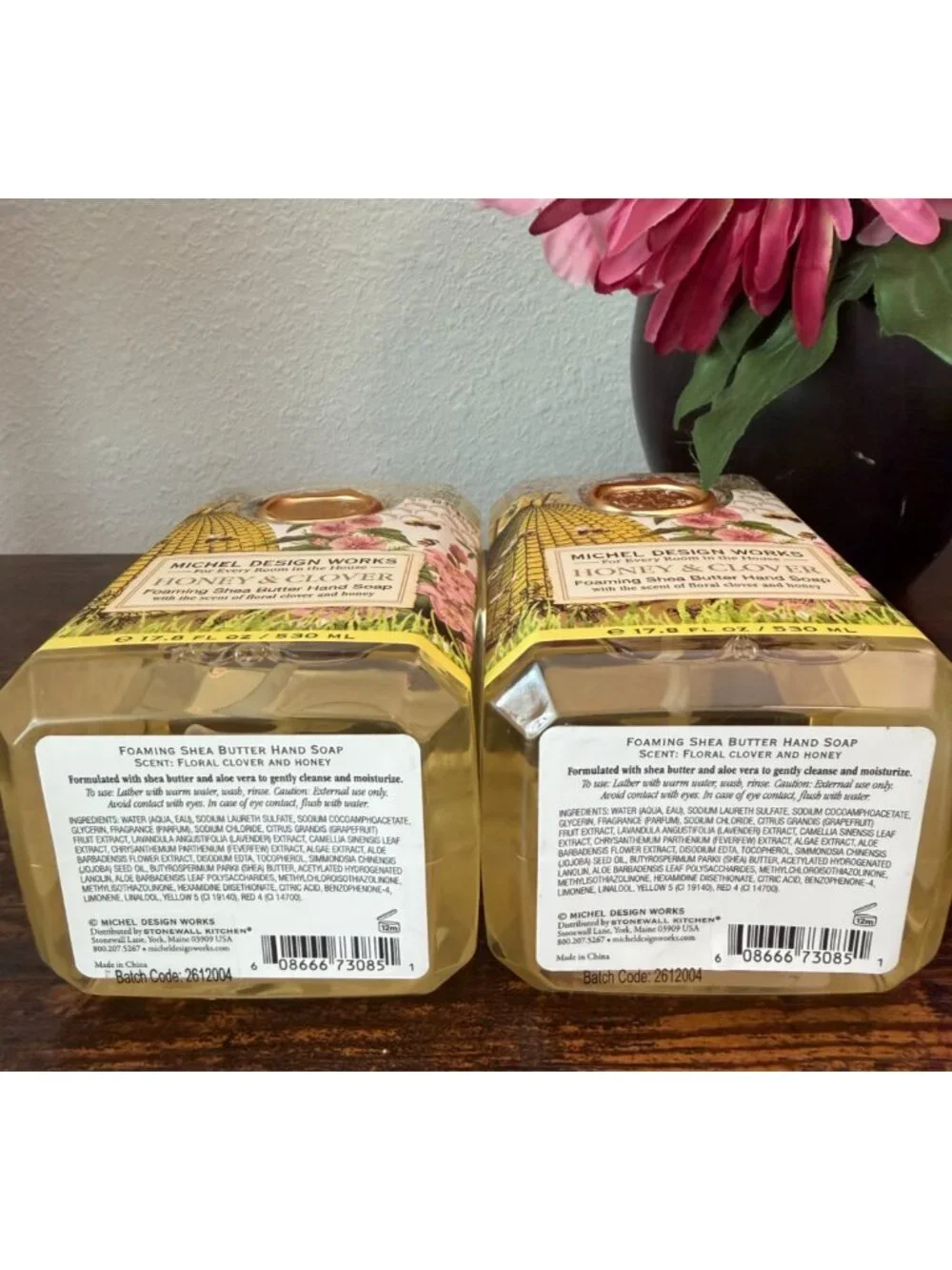 Michel Design Works Set of 2 HONEY & CLOVER  Foaming Hand Soap 17.8 fl oz Sealed